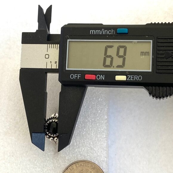 VTG Sterling Silver 925 NAKAI Navajo Dainty Round Black Onyx Ring Sz 5.5 - Picture 13 of 16